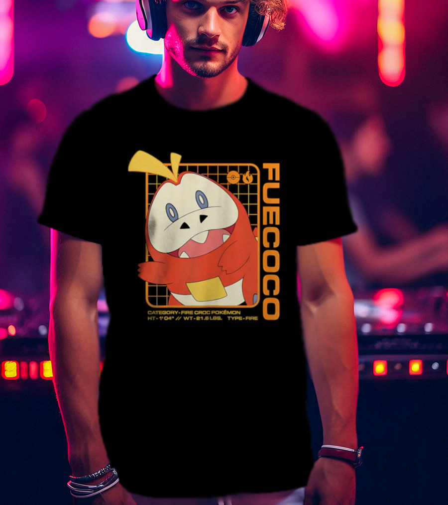 Fuecoco Fire Croc Pokémon Character Art Kanto Region T-Shirt