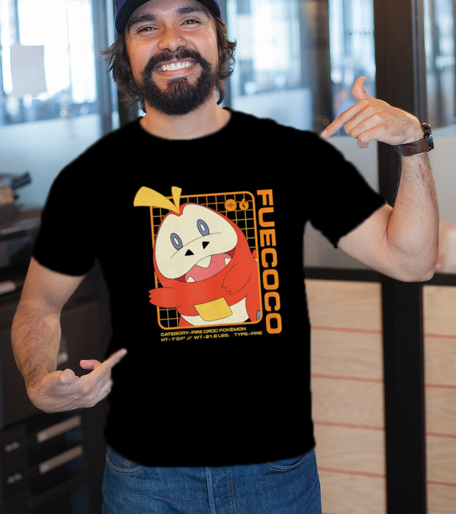Fuecoco Fire Croc Pokémon Character Art Kanto Region T-Shirt