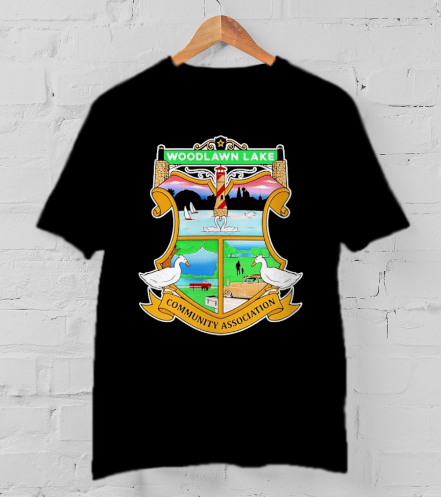 Woodlawn Lake Community Association Scenic Emblem In San Antonio Texas T-Shirt