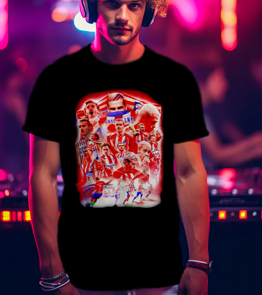 Atlético De Madrid Antoine Griezmann Fan Collage 2026 T-Shirt