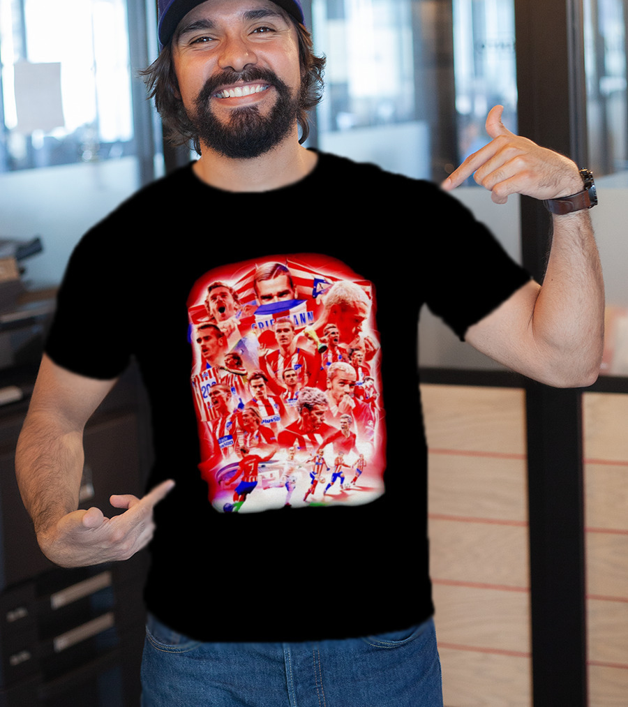 Atlético De Madrid Antoine Griezmann Fan Collage 2026 T-Shirt
