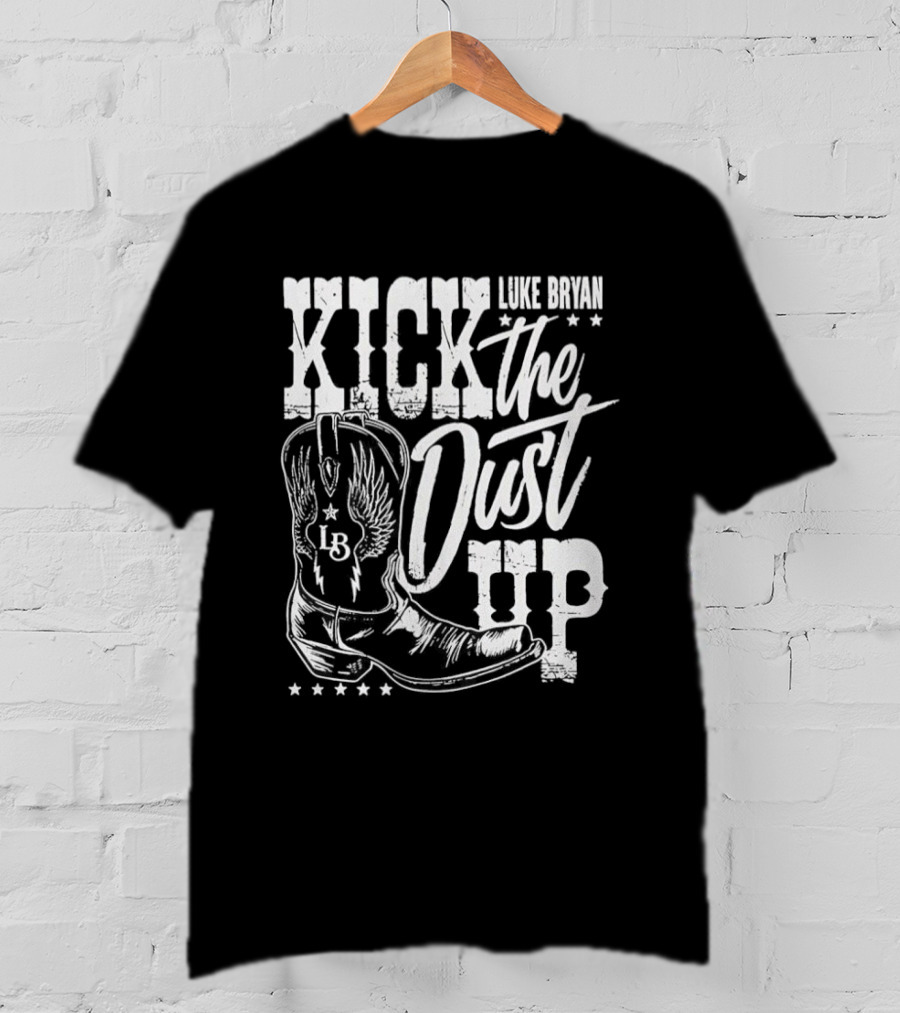 Luke Bryan Kick The Dust Up Cowboy Boot Wing Stars T-Shirt