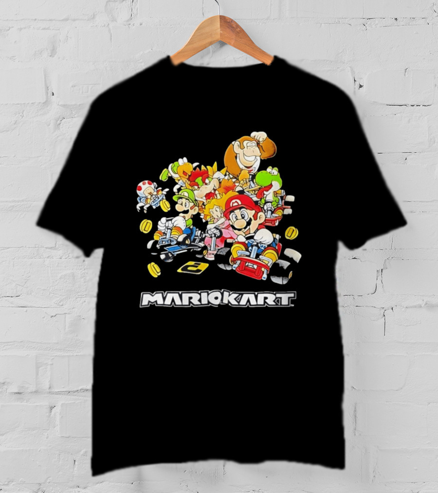 MARIOKART Racing Characters Compilation Black T-Shirt