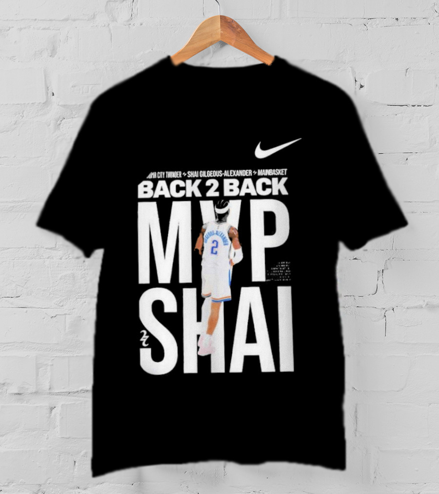SGA Shai Gilgeous Alexander Back 2 Back MVP OKC Thunder Nike T-Shirt