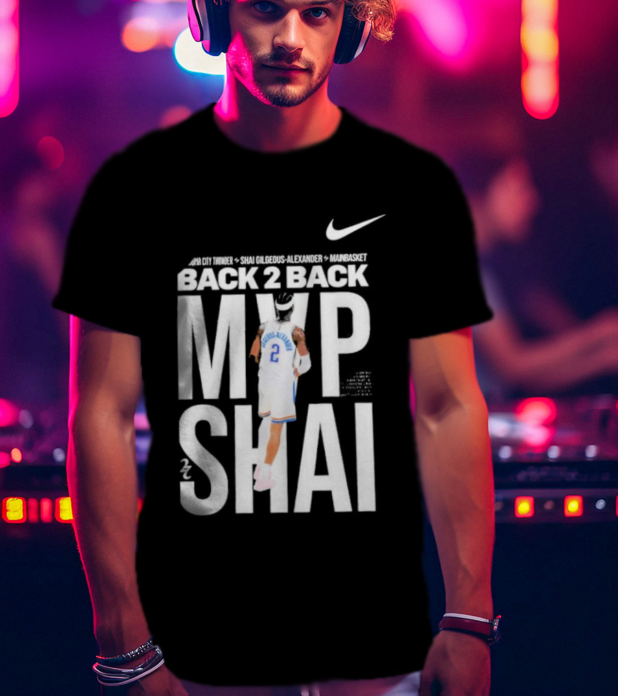 SGA Shai Gilgeous Alexander Back 2 Back MVP OKC Thunder Nike T-Shirt