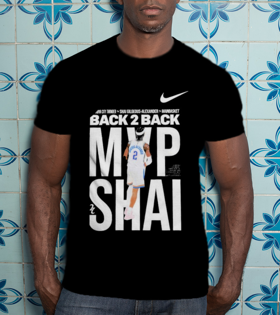 SGA Shai Gilgeous Alexander Back 2 Back MVP OKC Thunder Nike T-Shirt