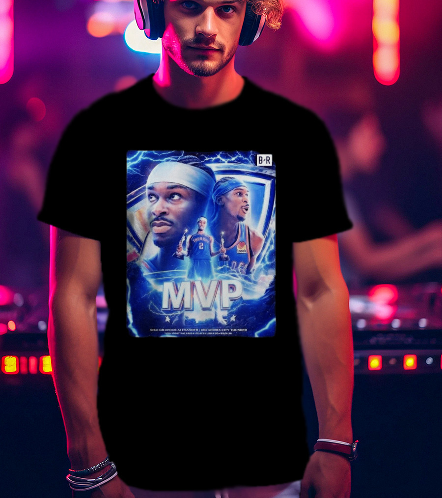 Shai Gilgeous Alexander MVP Thunder 2024 Electrifying Tribute B/R Edition T-Shirt