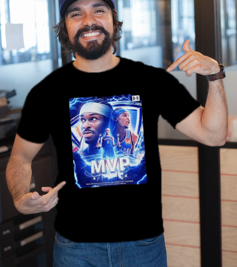 Shai Gilgeous Alexander MVP Thunder 2024 Electrifying Tribute B/R Edition T-Shirt