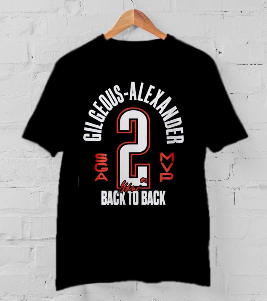 Gilgeous Alexander 2 MVP Back To Back SGA T-Shirt