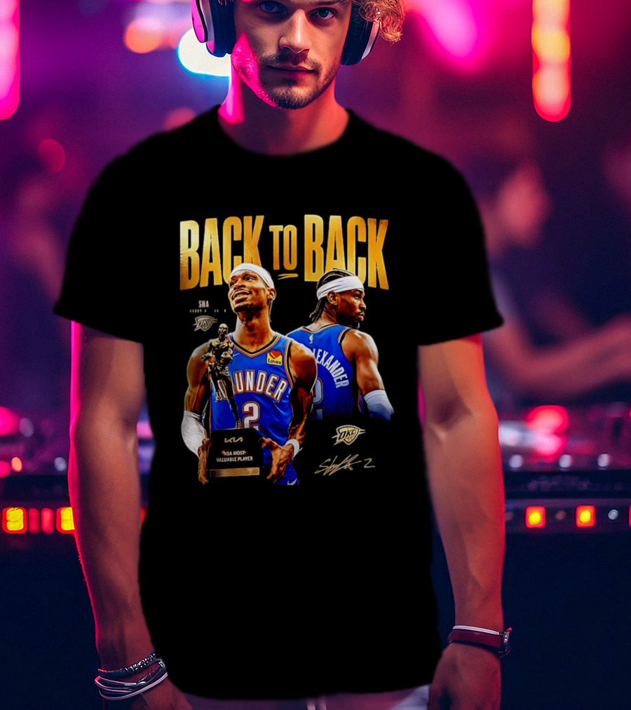 Shai Gilgeous Alexander Back To Back 2026 NBA MVP OKC Thunder SGA 2 T-Shirt