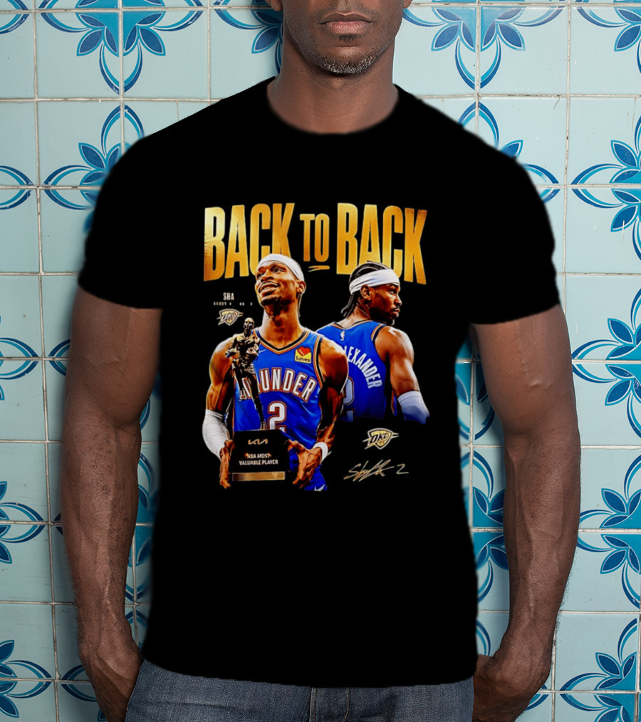 Shai Gilgeous Alexander Back To Back 2026 NBA MVP OKC Thunder SGA 2 T-Shirt