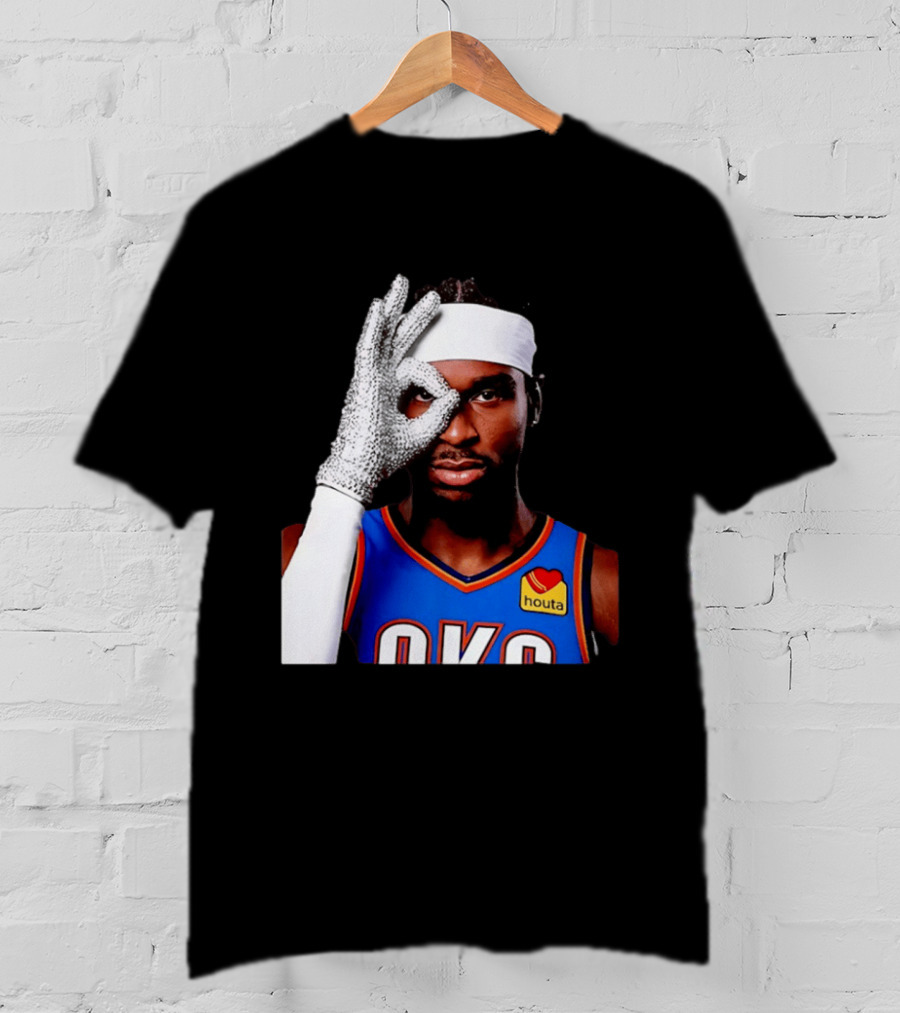 Shai Gilgeous Alexander OKC Thunders Houta Jersey Iceman Glove Gesture T-Shirt