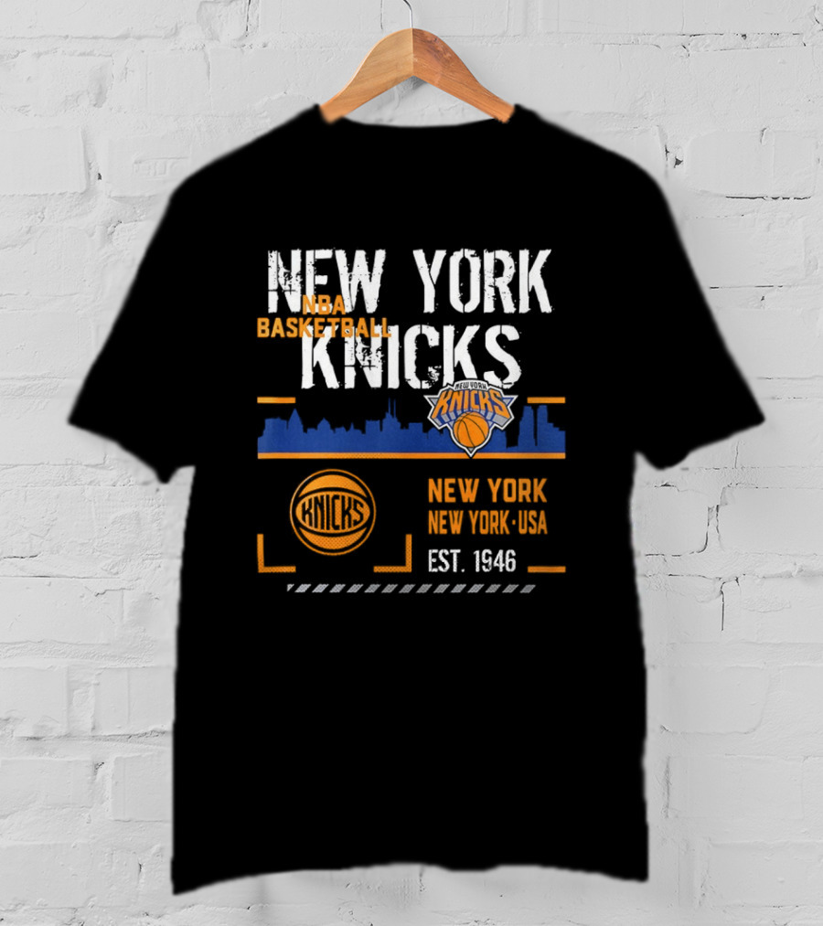 New York Knicks NBA Basketball Skyline Est 1946 T-Shirt