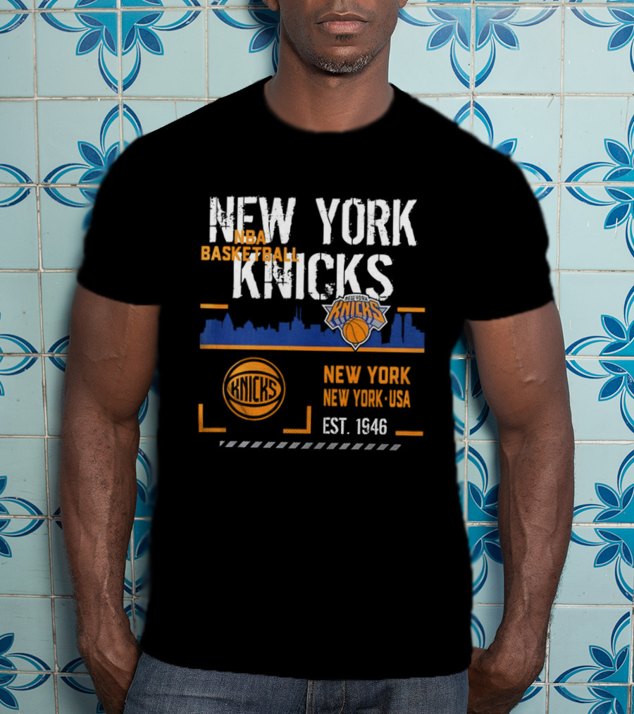 New York Knicks NBA Basketball Skyline Est 1946 T-Shirt