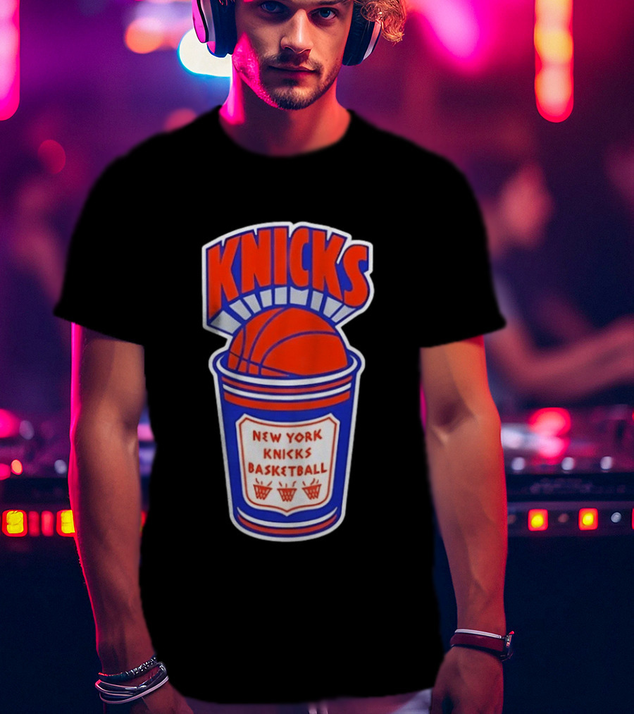 New York Knicks Basketball Orange Cup Knicks T-Shirt