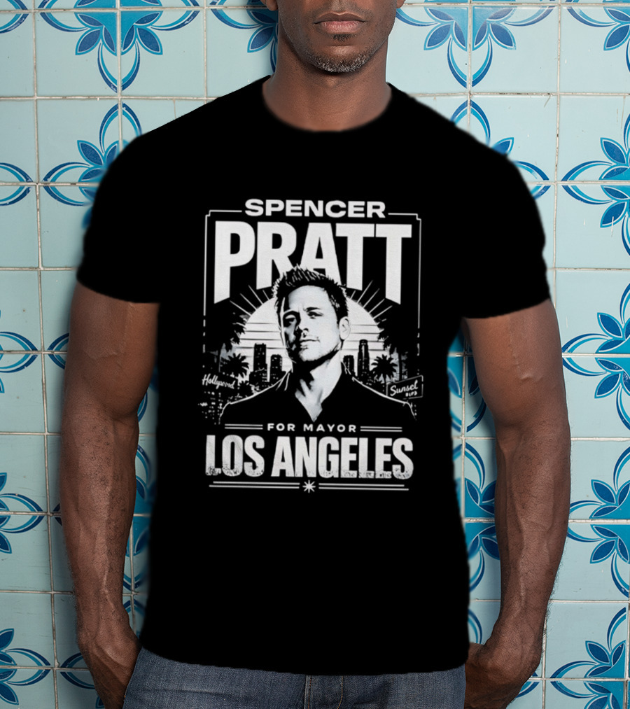 Spencer Pratt For Mayor Los Angeles City Skyline T-Shirt