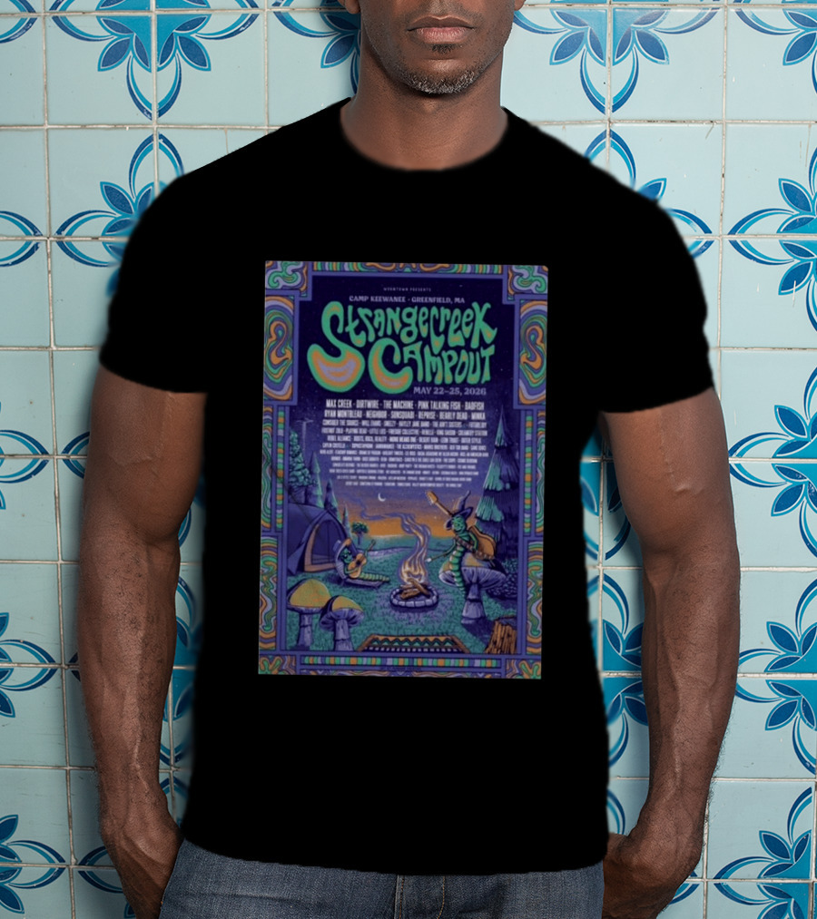 StrangeCreek Campout Greenfield May 22 25 2026 Camp KeeWanee Max Creek Pink Talking Fish Festival T-Shirt