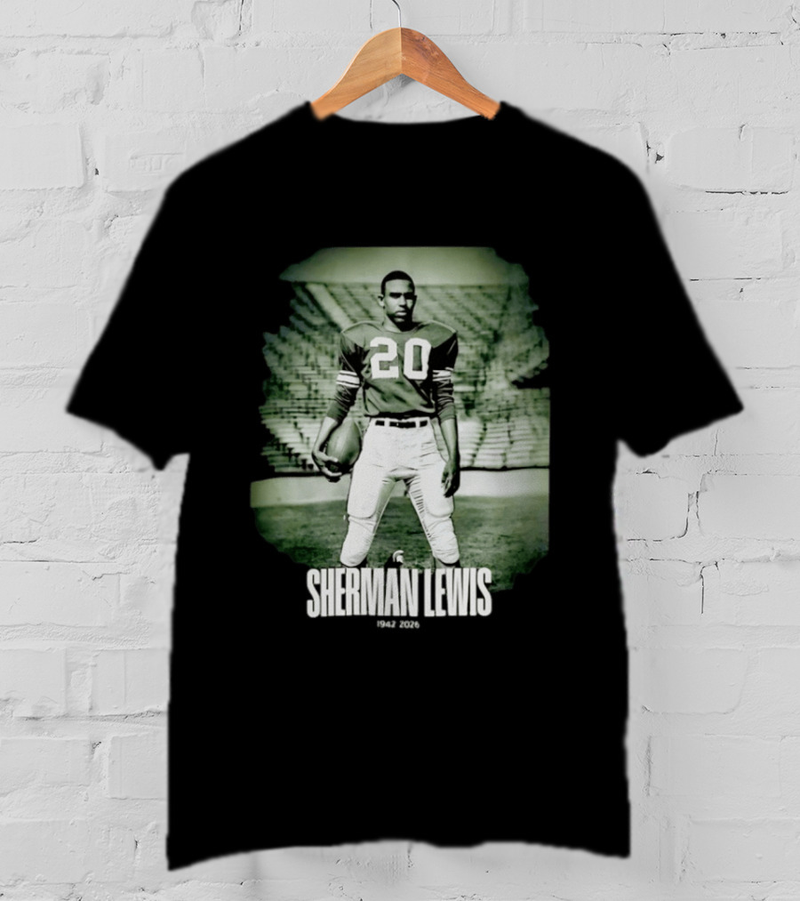 Sherman Lewis 1942 2026 Legendary Number 20 Football T-Shirt