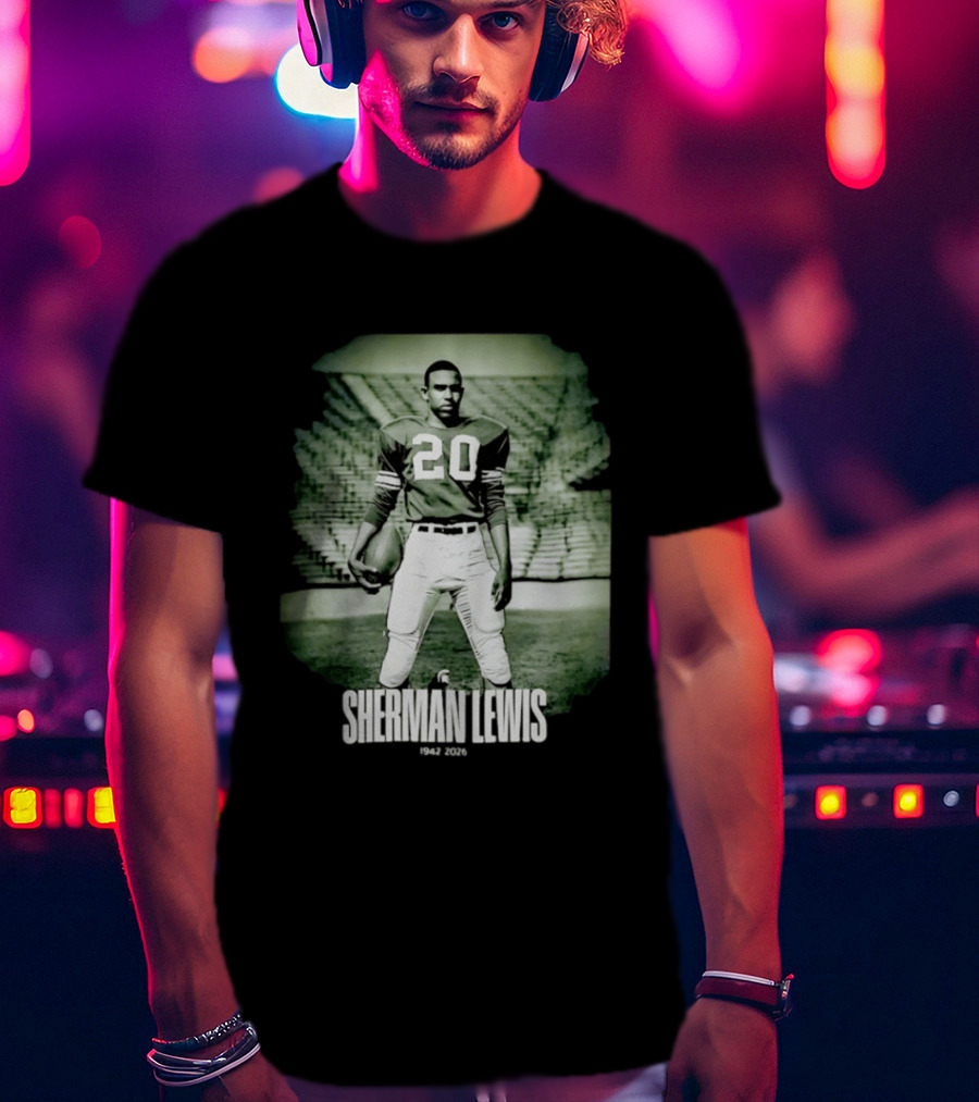 Sherman Lewis 1942 2026 Legendary Number 20 Football T-Shirt
