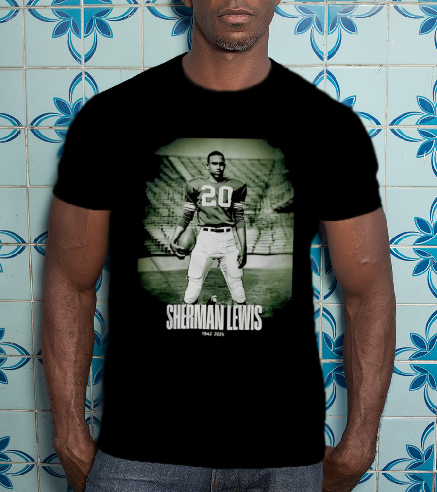Sherman Lewis 1942 2026 Legendary Number 20 Football T-Shirt