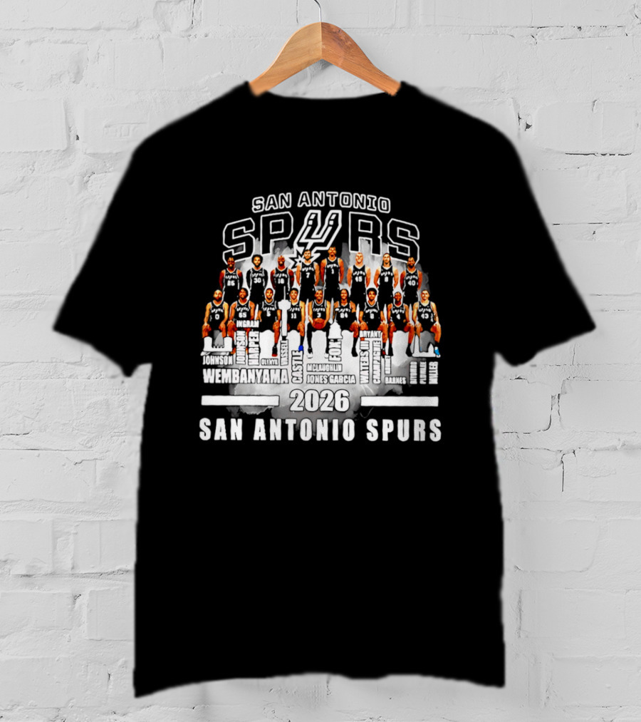 San Antonio Spurs Players 2026 Names Lineup T-Shirt