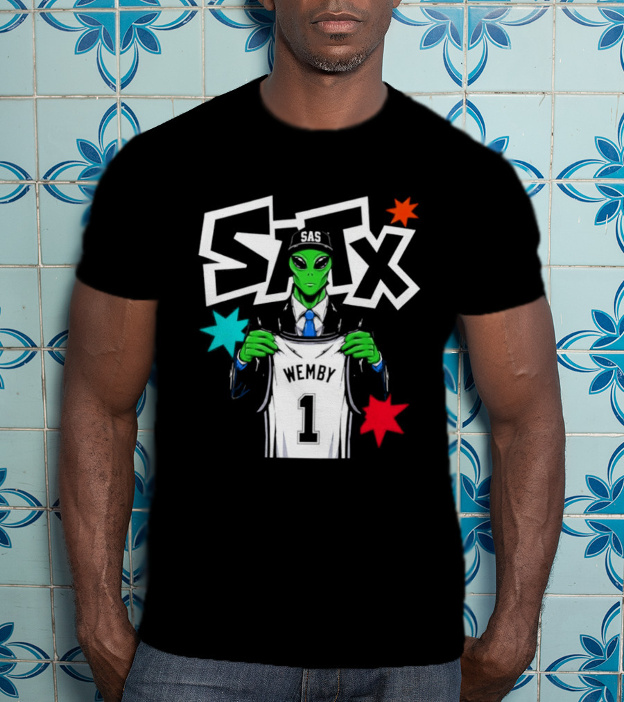SATX SAS Wemby Alien Holding Wemby 1 Jersey T-Shirt
