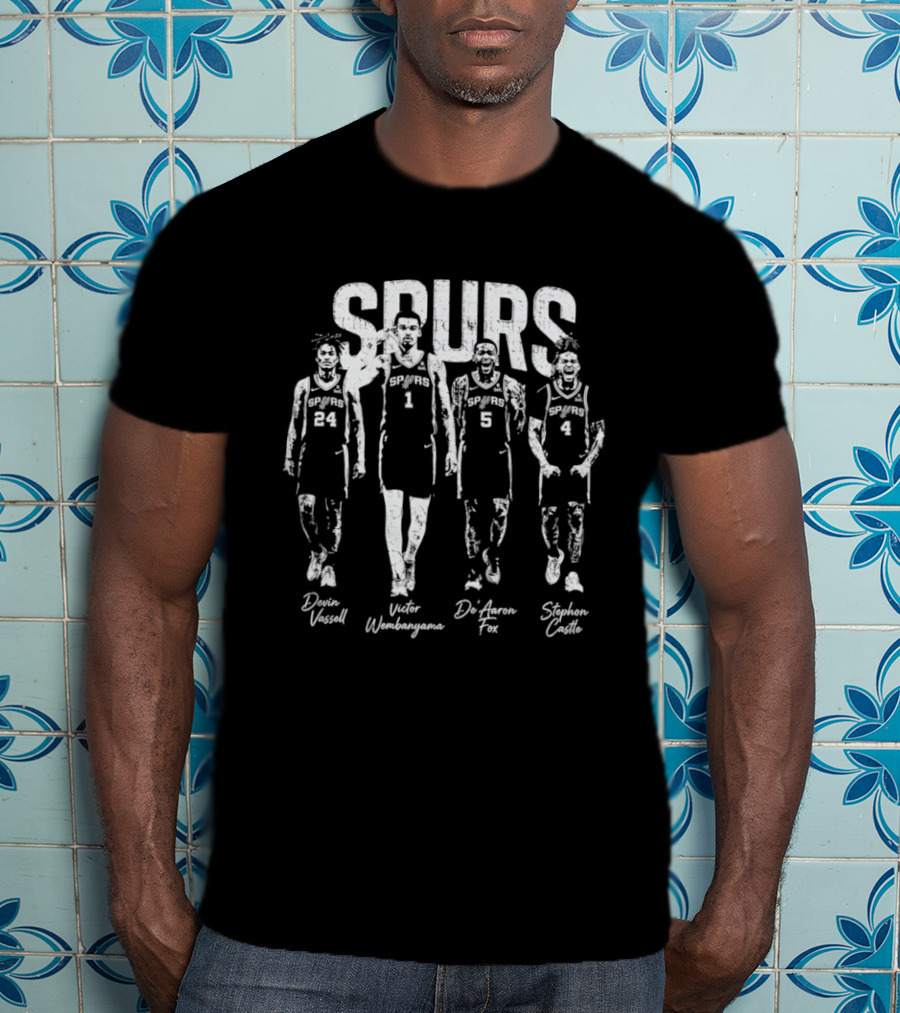 Spurs Victor Wembanyama Devin Vassell De'Aaron Fox Stephon Castle T-Shirt