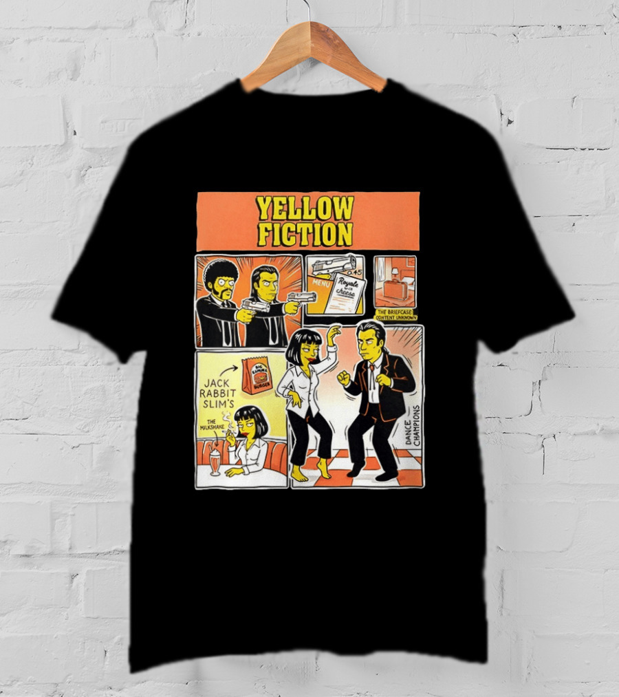 Yellow Fiction Royale Cheese Dance Champions Jack Rabbit Slim's T-Shirt