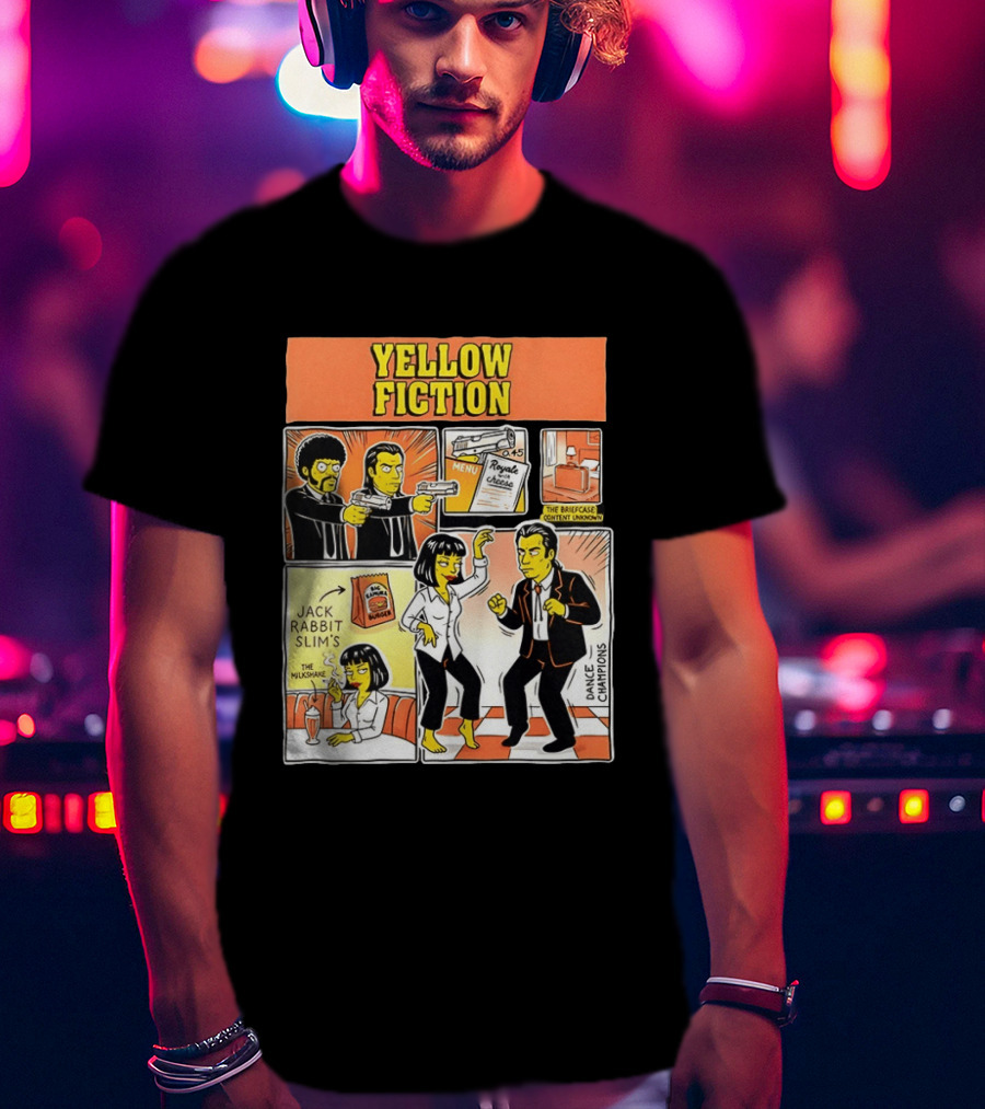 Yellow Fiction Royale Cheese Dance Champions Jack Rabbit Slim's T-Shirt