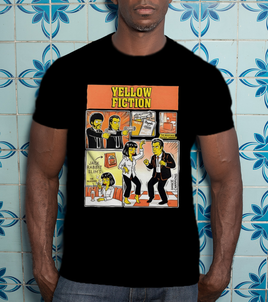 Yellow Fiction Royale Cheese Dance Champions Jack Rabbit Slim's T-Shirt