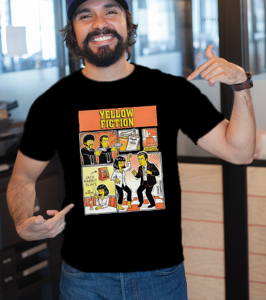Yellow Fiction Royale Cheese Dance Champions Jack Rabbit Slim's T-Shirt