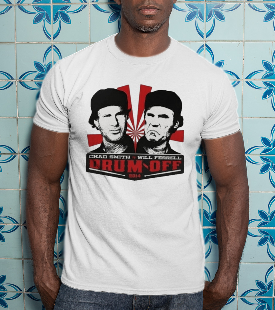 Chad Smith Will Ferrell Drum Off 2014 Event T-Shirt