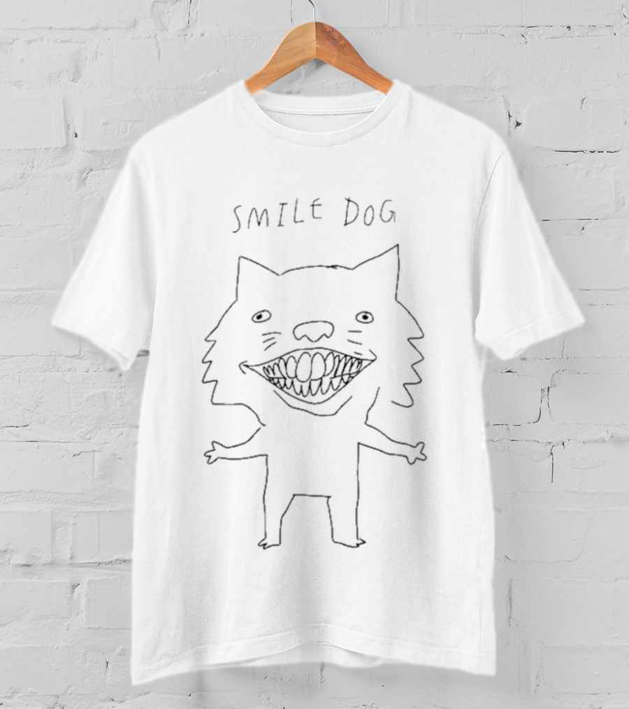 Creep Cast Smile Dog Creepy Cartoon Drawing T-Shirt
