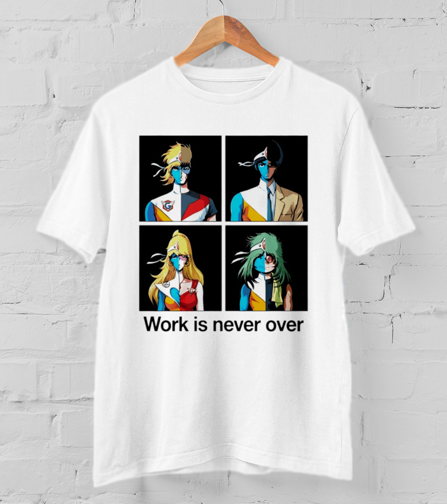 Crescendolls Work Is Never Over Daft Punk Interstella 5555 Characters T-Shirt