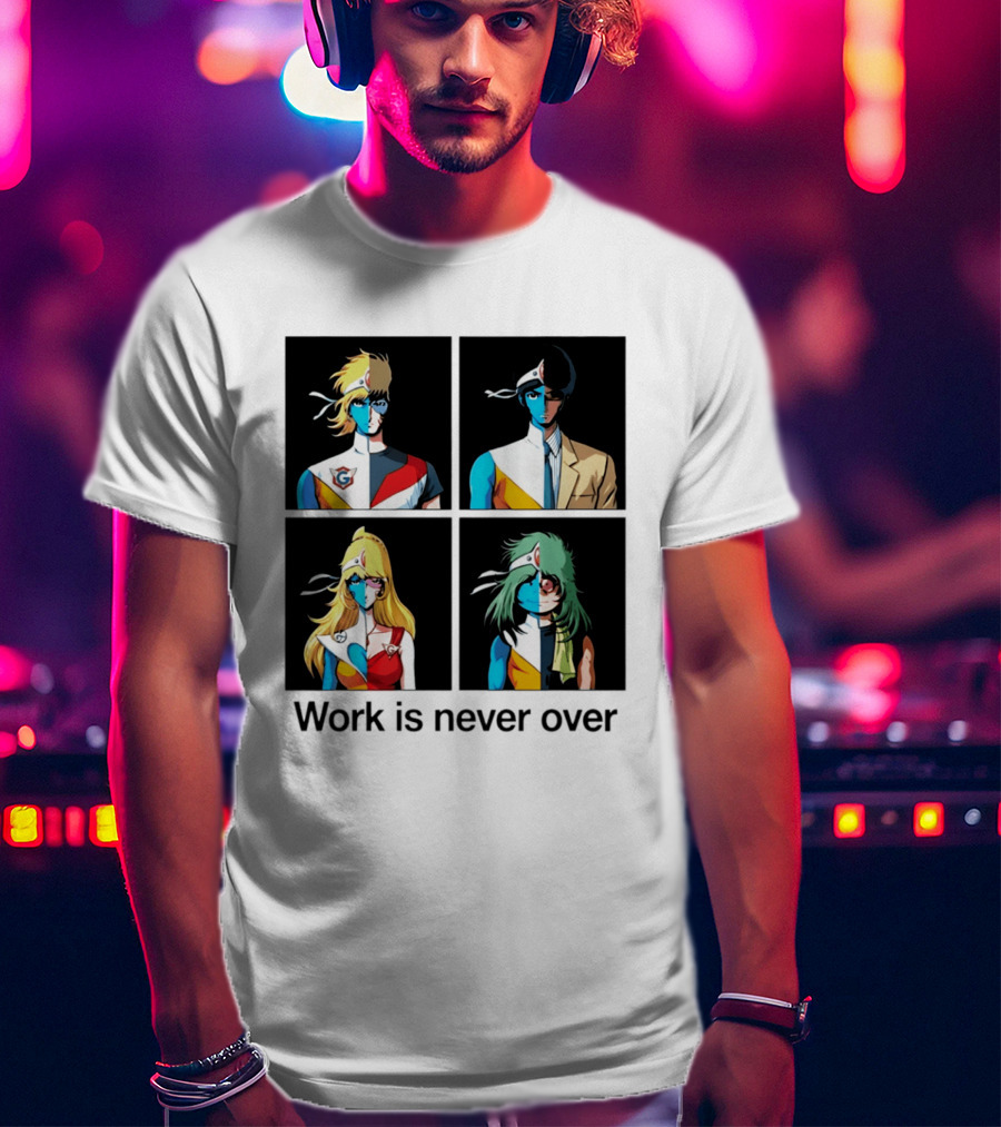 Crescendolls Work Is Never Over Daft Punk Interstella 5555 Characters T-Shirt