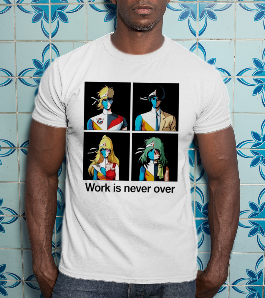 Crescendolls Work Is Never Over Daft Punk Interstella 5555 Characters T-Shirt