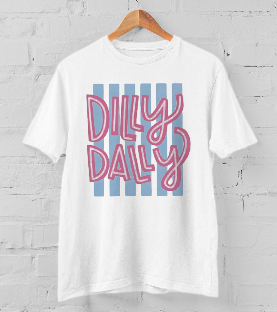 Dilly Dally Babier Pink And Blue Striped Playful T-Shirt