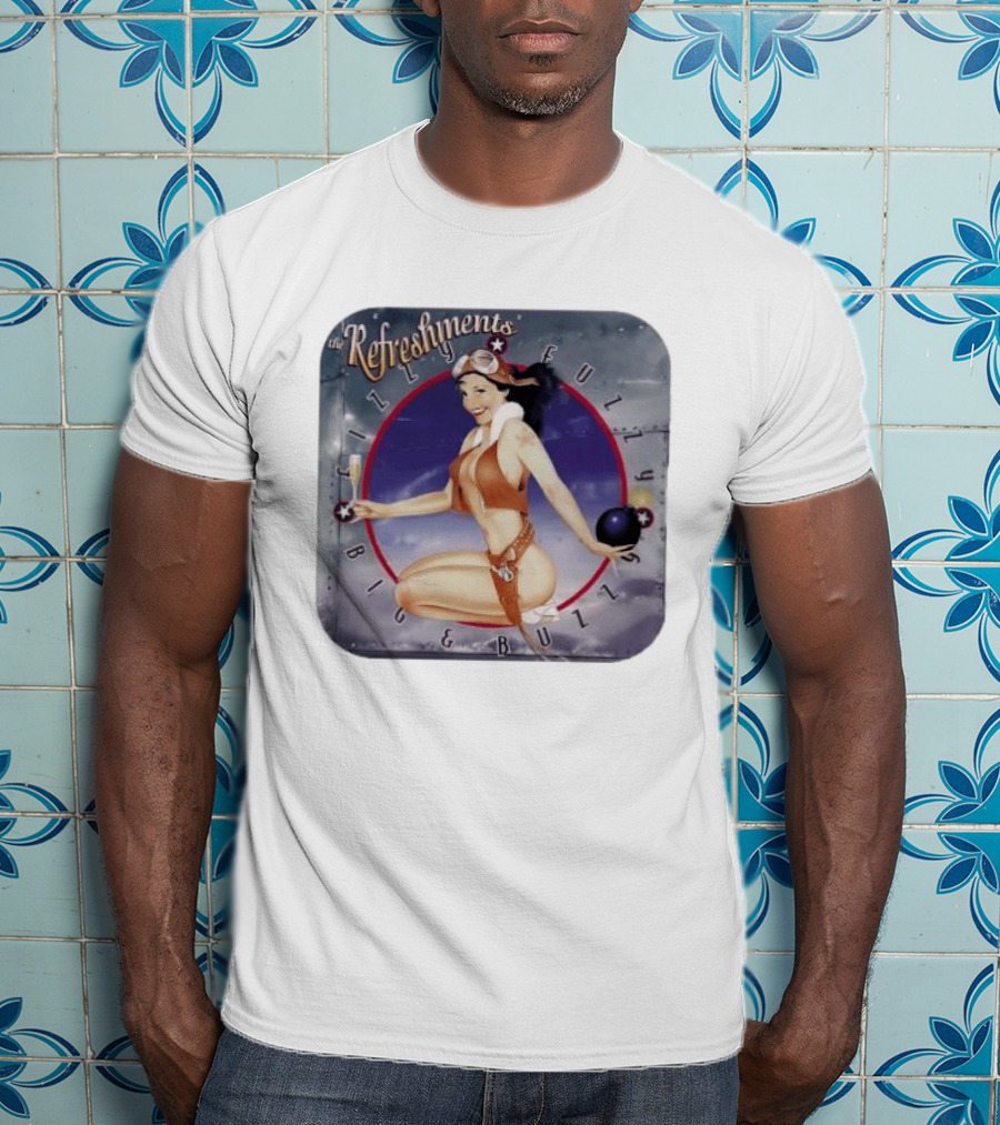 The Refreshments Fizzy Fuzzy Big & Buzzy 1996 Album Cover Vintage Pin Up T-Shirt
