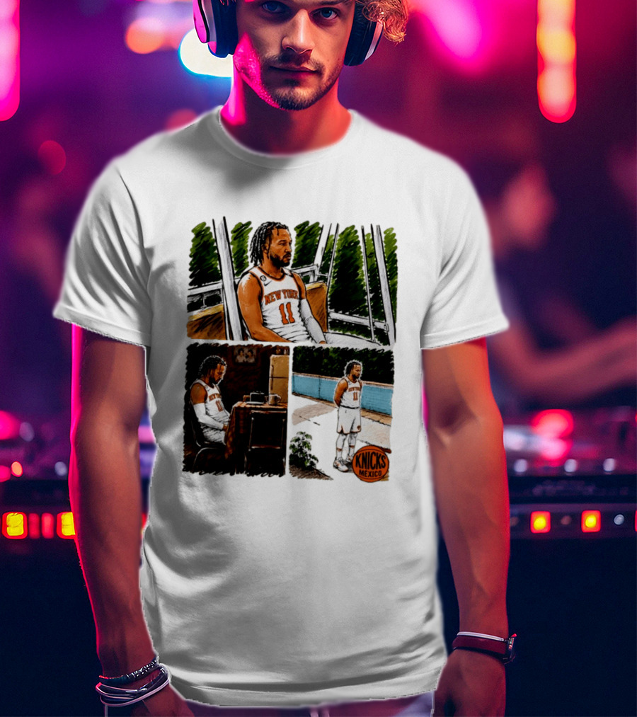 Jalen Brunson New York Knicks NBA Mexico Waiting For The Next Victim Meme T-Shirt