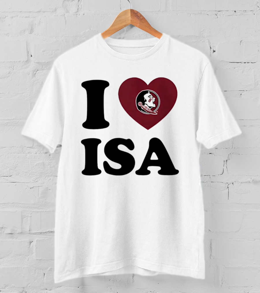 I Love Florida State Seminoles Heart ISA T-Shirt
