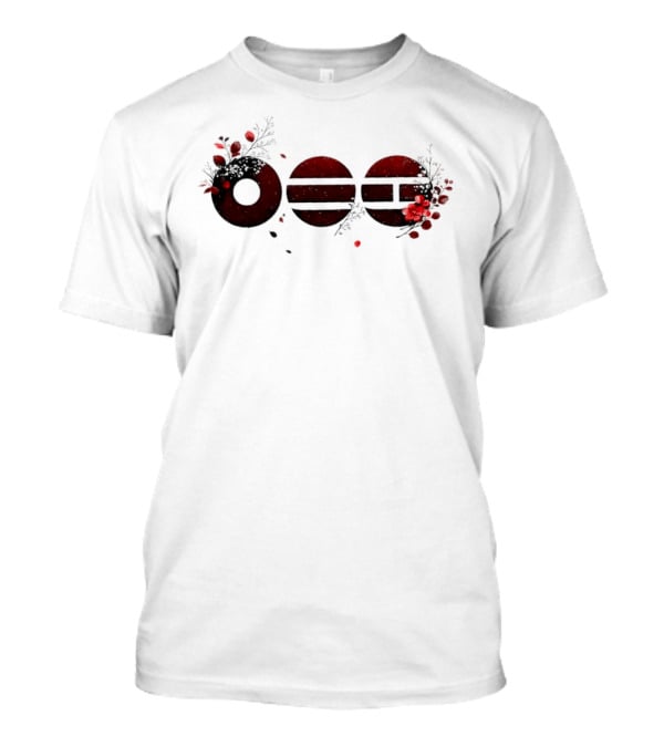 K Pop World Tour 2026 Floral Emblem With Red Flower Accents T-Shirt