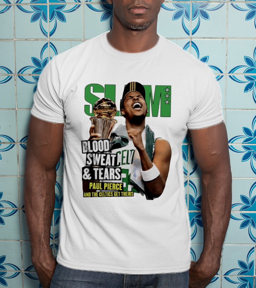 Paul Pierce SLAM Blood Sweat & Tears Celtics Champions T-Shirt