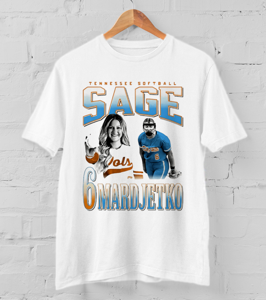 Tennessee Softball Sage Mardjetko 6 Lady Vols T-Shirt