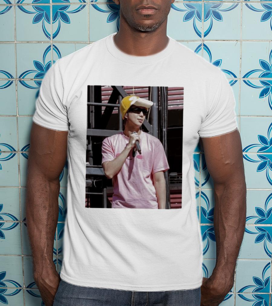 Namjoon Wearing Psyduck Hat Pink T T-Shirt