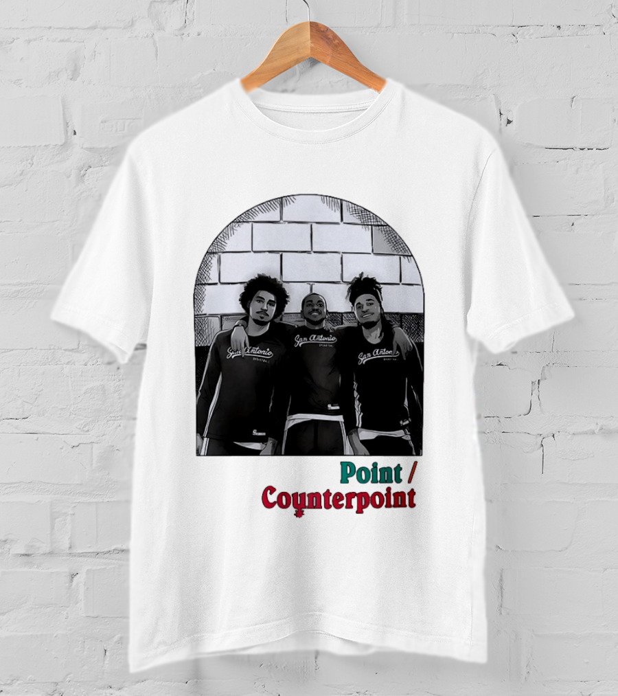 San Antonio Spurs Basketball Player Trio Point Counterpoint T-Shirt