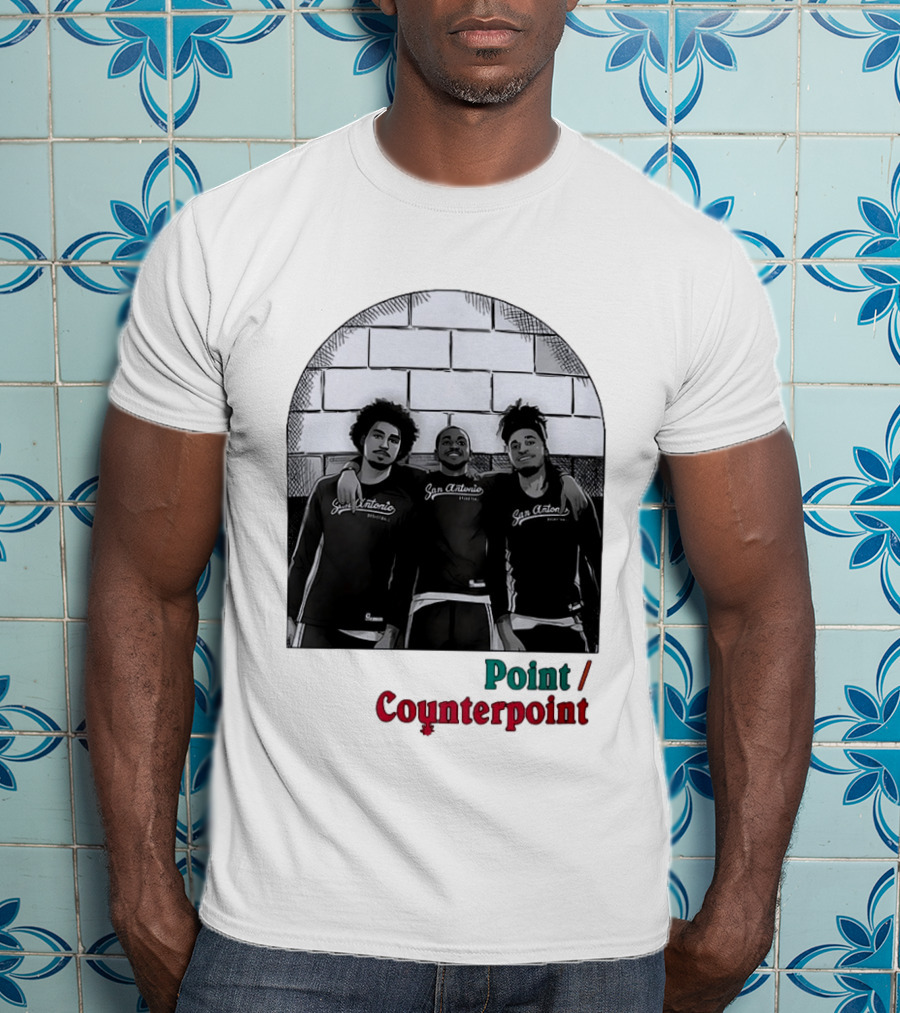San Antonio Spurs Basketball Player Trio Point Counterpoint T-Shirt