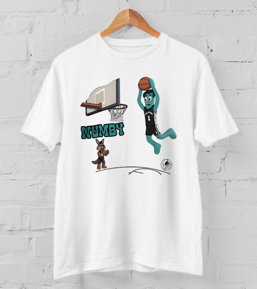 San Antonio Spurs Wumby Dunk Basketball Animated T-Shirt