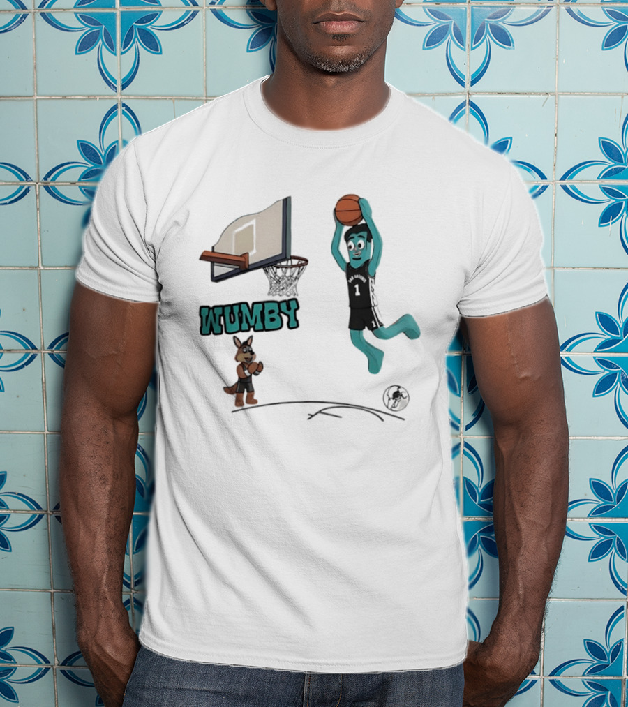 San Antonio Spurs Wumby Dunk Basketball Animated T-Shirt
