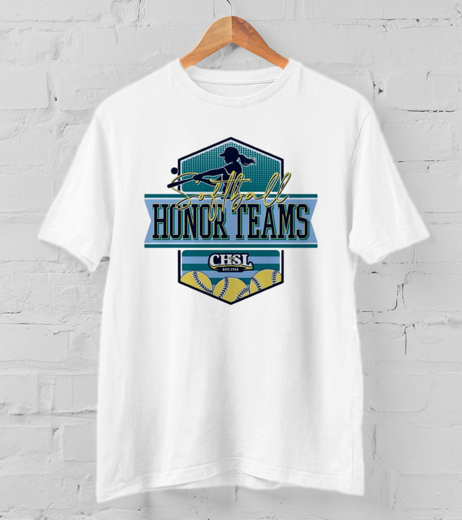 Softball Honor Teams CHSL Est. 1926 With Player Silhouette And Softballs T-Shirt