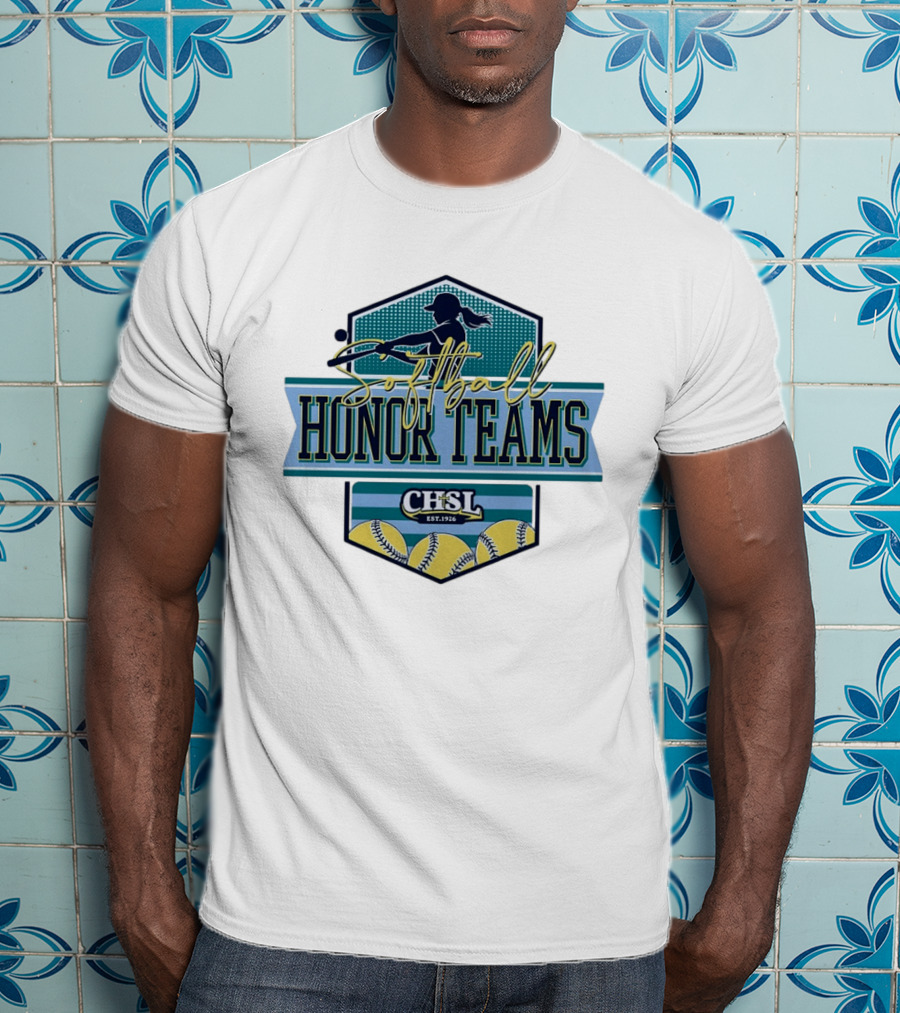 Softball Honor Teams CHSL Est. 1926 With Player Silhouette And Softballs T-Shirt
